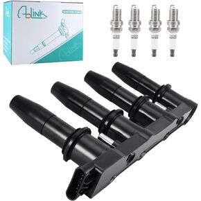 Set of 4 UF620 Ignition Coil Pack & 4504 Spark Plugs For Chevrolet/Chevy Aveo 5 2009-2011,Cruze 2011-2015,Cruze Limited 2016,Sonic 2012-2018,Trax 2013,Pontiac G3 Wave 2009-2010 1.4L 1.6L 1.8L