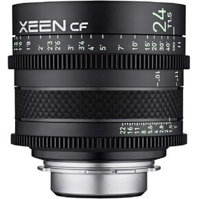ROKINON XEEN Cf 24mm T1.5 Pro Cinema Lens with Carbon Fiber Construction & Luminous Markings for Sony E Mount