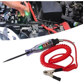 1 جهاز كمبيوتر مصباح اختبار السيارات ، اختبار الصمامات الرقمية مع شاشة الجهد ، 6V-24V اختبار الدائرة السلك والتحقيق ، عالمي للسيارة ، RV ، تشخيصات النظام الكهربائي شاحنة (أسود وأحمر)