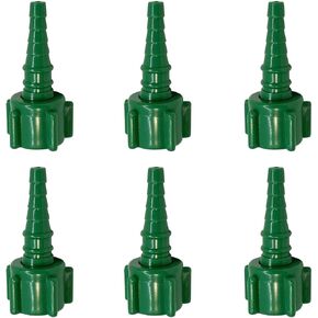 Swivel Barb Adaptor Nipple Nut, Swivel Nipple Christmas Tree Connector, Green Oxygen Tubing Connector (6 Pack)