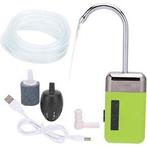 Oxygen Pump, 3 Modes Oxygen Pump Triple Filtration Oxygen Pump Sensing Pumping Water LED Light Fishing Hands Washing Accessories for Fishing