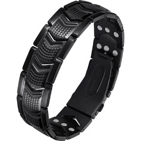 Feraco Magnetic Therapy Bracelets for Men 3X Strength, Titanium Steel Bracelets with 3800 Gauss Neodymium Magnets