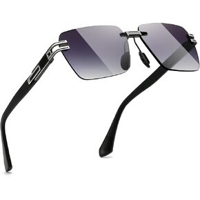 Sungait Rimless Rectangle نظارات شمسية مربعة ظلال بدون إطار للرجال للنساء Y2K حماية UV خمر