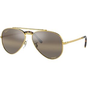 Ray-Ban RB3625 حزمة النظارات الشمسية: RB 3625 New Aviator 9196G5 New Aviator Legend Gold Polar and Eyewear Kit