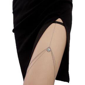 Thigh Chain Sexy Simulation Pearl Pendant Leg Chain Gold Silver Elastic Rope Versatile Women's Leg Rings Suitable for Parties