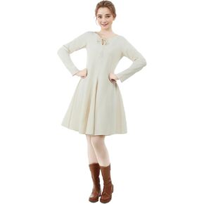 miccostumes Women's Medieval Underdress Long Sleeve Linen Blend Renaissance Dress Cosplay Costume