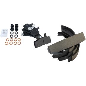 TRQ Brake Pads Semi-Metallic Compatible with 1990-1993 Cadillac Commercial Chassis DeVille 1990-1992 Fleetwood 1994-1999 Dodge Ram 1500