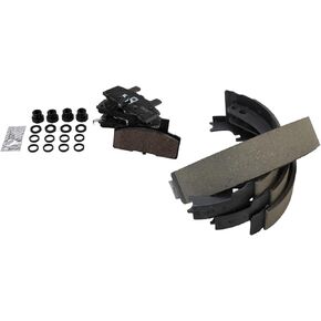 TRQ Brake Pads Ceramic Compatible with 1990-1993 Cadillac Commercial Chassis DeVille 1990-1992 Fleetwood 1994-1999 Dodge Ram 1500