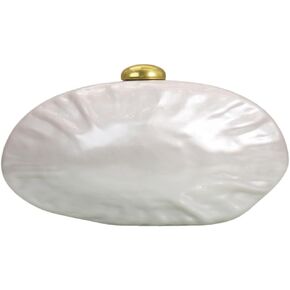 RomanticDesign Women Shell Shape Acrylic Clutch Shiny Marble Purse Wedding Prom Party Evening Handbag