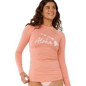 RIP Curl Women's Island استرخاء راشغارد طويل الأكمام