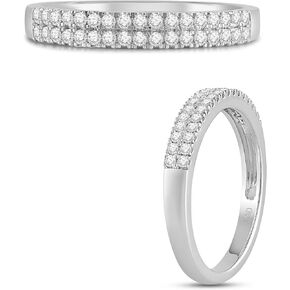jewellili lab نمت خاتم الزفاف الماس للرجال | النطاق الفضي الاسترليني | H Color I1 Clarity 3/8 CTTW | مجوهرات الزفاف الفاخرة له | حجم 9 ، 10 و 11 | تضمنت صندوق هدايا المجوهرات