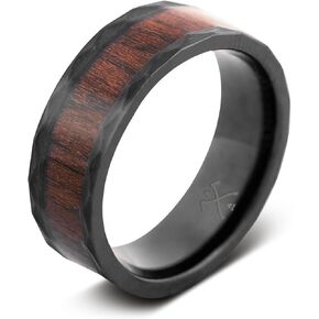 Manly Bands: Men's Exotic Wood Wedding Bands and Rings - Made with Koa, Pearwood, Oak, and Sequoia Wood - Gift for Men - Free Silicone Ring Included