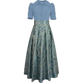 CHIC STAR Womens Metallic Jacquard Combo Shirtdress