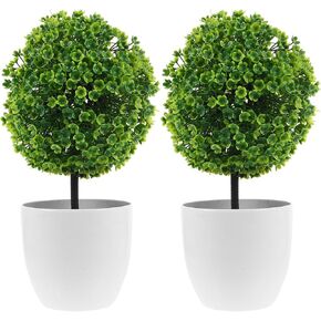 2pcs محفوظة بوعاء كرة الاصطناعية توبيرية مزيفة شكل الكرة النباتية مصنع فو ، مع زارع زخرفة bonsai بلاستي بلانج بلان محاكاة محاكاة