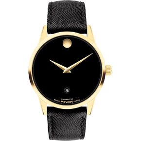 Movado Museum Classic Men's Automatic Watch, Leather Strap, Self-Winding Luxury Timepiece - Gift for Him - 40mm