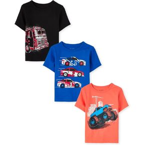 The Children's Place Baby Toddler Boys Short Sleeve Color Graphic T-Shirt, 3 Pack, Multi CLR, 12-18 Months in Kuwait