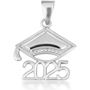 Claddagh Gold .925 Sterling Silver Class Of 2025-2026 Graduation Cap Pendant Necklace