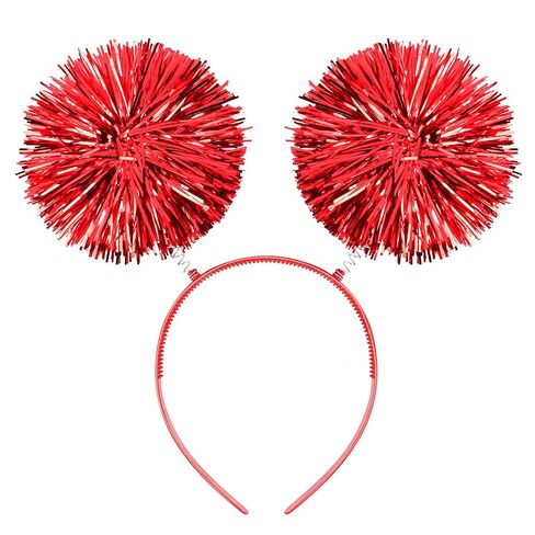 Party Headband Pom Pom Headband Sliver Tinsel Headbands Fluffy Ball Hair Loop Cosplay Gold Hair Accessories for Halloween Christmas Party Birthday Decorations in Saudi Arabia