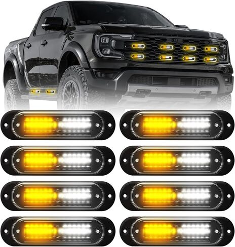 LED Amber Strobe Light For Trucks,8Pcs Emergency Grill Surface Mount Flashing Lights With Controller For Construction Firefighter Vehicles Car in Saudi Arabia