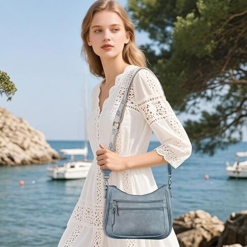 Crossbody Purses for Women Trendy Leather Crossbody Bag,Multi Pocket Shoulder Handbag Lightweight Travel Purse in Saudi Arabia