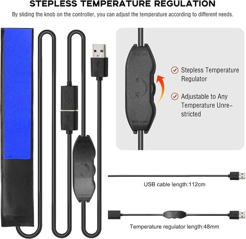 Tydeux 25cm USB Lens Warmer, Lens Dew Heater Strip, Stepless Temperature Regulator, Condensation Prevention for Telescopes Camera DSLR Lens Telescope Eyepieces Less Than 3.15 inch (80mm) in Diameter in Saudi Arabia