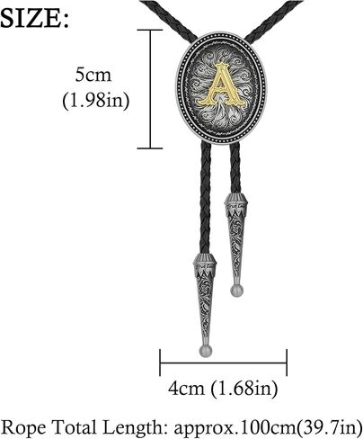 HUABOLA CALYN Bolo tie for Men, Western Cowboy Golden Alphabet Initial Letter ABCDJMR to Y Costume Bolo ties Neckties in Saudi Arabia