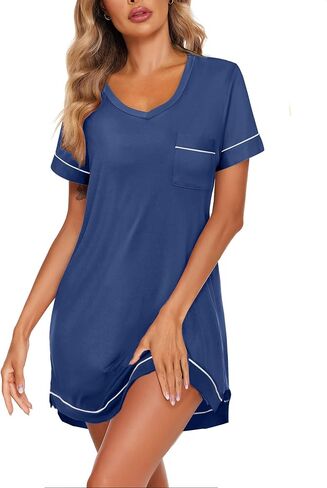 ekouaer lightgowns womens for women shorts sleeves v neck sleepwear plus seize sleepshirt Shortshirts tshirts dress s-xxl in Saudi Arabia