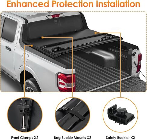 Nilight Soft Tri-Fold Truck Bed Tonneau Cover متوافق مع Chevy Colorado/GMC Canyon 2015 2016 2017 2018 2019 2020 2021 2022 2023 2024 2025-5.2ft in Kuwait