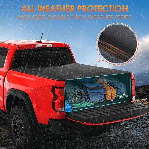 Nilight Soft Tri-Fold Truck Bed Tonneau Cover متوافق مع Chevy Colorado/GMC Canyon 2015 2016 2017 2018 2019 2020 2021 2022 2023 2024 2025-5.2ft in Kuwait