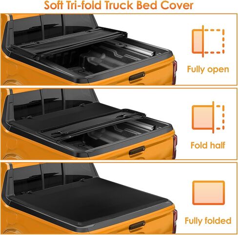 Nilight Soft Tri-Fold Truck Bed Tonneau Cover متوافق مع Chevy Colorado/GMC Canyon 2015 2016 2017 2018 2019 2020 2021 2022 2023 2024 2025-5.2ft in Kuwait