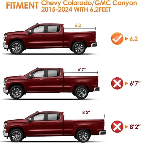 Nilight Soft Tri-fold Truck Bed Tonneau Cover Compatible with Chevy Colorado/GMC Canyon 2015 2016 2017 2018 2019 2020 2021 2022 2023 2024 2025-5.2ft in Saudi Arabia