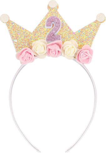 Canitor Birthday Decorations for Girl 2nd-6th Birthday Girl Crown Tiara Princess Birthday Headband Hat in Kuwait