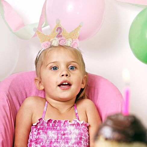 Canitor Birthday Decorations for Girl 2nd-6th Birthday Girl Crown Tiara Princess Birthday Headband Hat in Kuwait