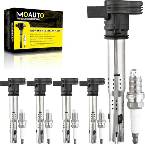 Set of 5 Ignition Coils Pack UF575 07K905715G & 5 PCS Iridium Spark Plugs Compatible with Volkswagen Beetle Golf Jetta Passat Rabbit L5 2.5L in Kuwait