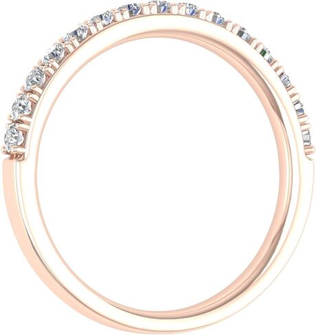 FINEROCK 1/10 to 1/3 Carat Carat Diamond Semi-Eternity Wedding Band Ring in 10K Rose Gold in Saudi Arabia
