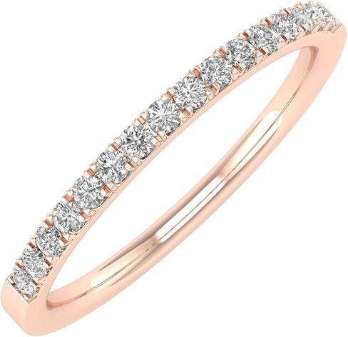 FINEROCK 1/10 to 1/3 Carat Carat Diamond Semi-Eternity Wedding Band Ring in 10K Rose Gold in Saudi Arabia