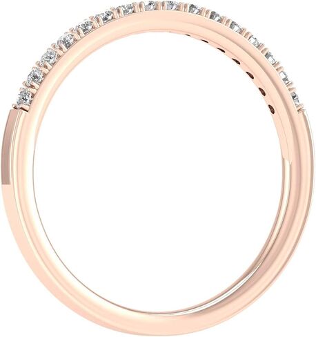 FINEROCK 1/10 to 1/3 Carat Carat Diamond Semi-Eternity Wedding Band Ring in 10K Rose Gold in Saudi Arabia