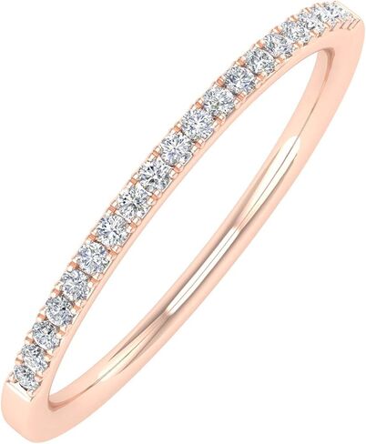 FINEROCK 1/10 to 1/3 Carat Carat Diamond Semi-Eternity Wedding Band Ring in 10K Rose Gold in Saudi Arabia