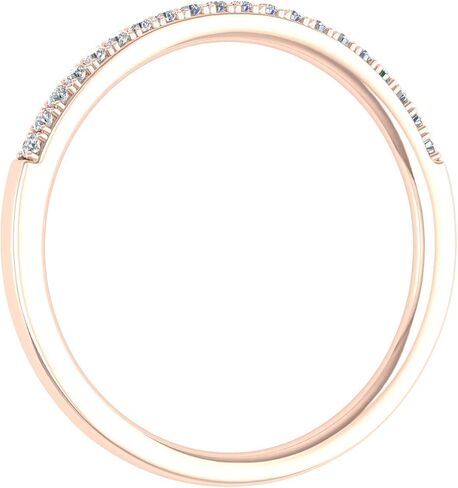 FINEROCK 1/10 to 1/3 Carat Carat Diamond Semi-Eternity Wedding Band Ring in 10K Rose Gold in Saudi Arabia