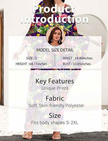 MAKABO Kaftan for Women Dress V Neck Short Sleeve Beach Vacation Bikini Swimsuit Cover Ups Loungewear for Summer in Saudi Arabia