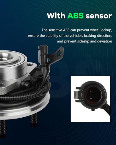 SCITOO Wheel Bearing and Hub Replaces 515078 Front fit for Ford Explorer Sport Trac 2007-2010, for Mercury Mountaineer 2006-2010 Hub Bearing Assembly 5 Lugs W/ABS [1pc] in Kuwait