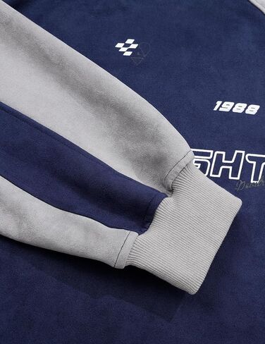 Aelfric Eden Oversized Sweatshirt Vintage Crewneck Sweatshirts Casual Long Sleeve Suede Pullover in Saudi Arabia