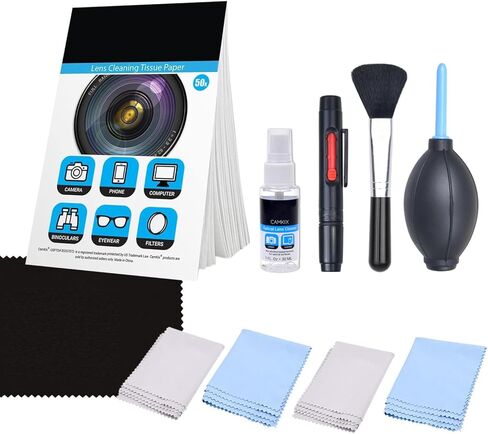 Professional Camera Cleaning Kit for DSLR Cameras (Canon, Nikon, Pentax, Sony) Including 1 Double Sided Lens Cleaning Pen / 1 Bottle of Optical Lens Cleaning Fluid / 1 Booklet of 50 Sheet in Saudi Arabia