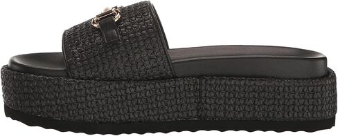 Raffia Platform Sandals for Women Raffia Espadrilles Slides Comfortable Open Toe Slip On Summer Beach Slides Sandals in Kuwait