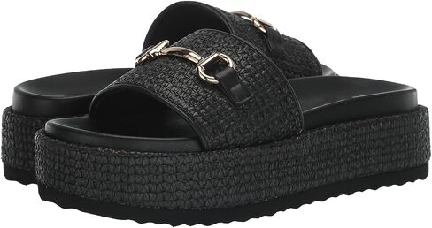 Raffia Platform Sandals for Women Raffia Espadrilles Slides Comfortable Open Toe Slip On Summer Beach Slides Sandals in Kuwait