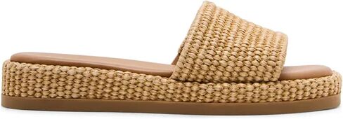 Raffia Platform Sandals for Women Raffia Espadrilles Slides Comfortable Open Toe Slip On Summer Beach Slides Sandals in Kuwait