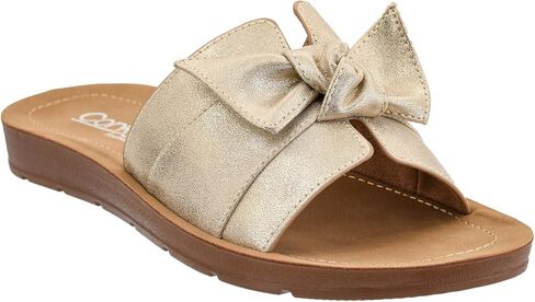 Corkys Footwear Women's Rock The Bowt Sandal - Comfortable And Cushioned Insoles, Wide Strap with Bow, Open Toe Design, Easy And Convenient Slip-On Design in Saudi Arabia