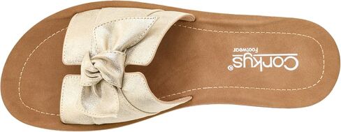 Corkys Footwear Women's Rock The Bowt Sandal - Comfortable And Cushioned Insoles, Wide Strap with Bow, Open Toe Design, Easy And Convenient Slip-On Design in Saudi Arabia