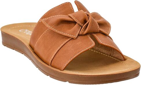Corkys Footwear Women's Rock The Bowt Sandal - Comfortable And Cushioned Insoles, Wide Strap with Bow, Open Toe Design, Easy And Convenient Slip-On Design in Saudi Arabia