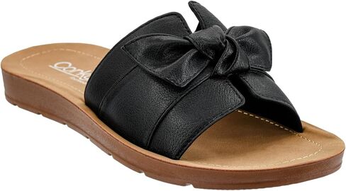 Corkys Footwear Women's Rock The Bowt Sandal - Comfortable And Cushioned Insoles, Wide Strap with Bow, Open Toe Design, Easy And Convenient Slip-On Design in Saudi Arabia